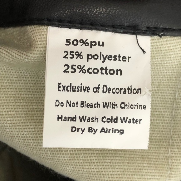 Fashion Nova faux, leather color block let’s race Moto pants - Picture 4 of 10